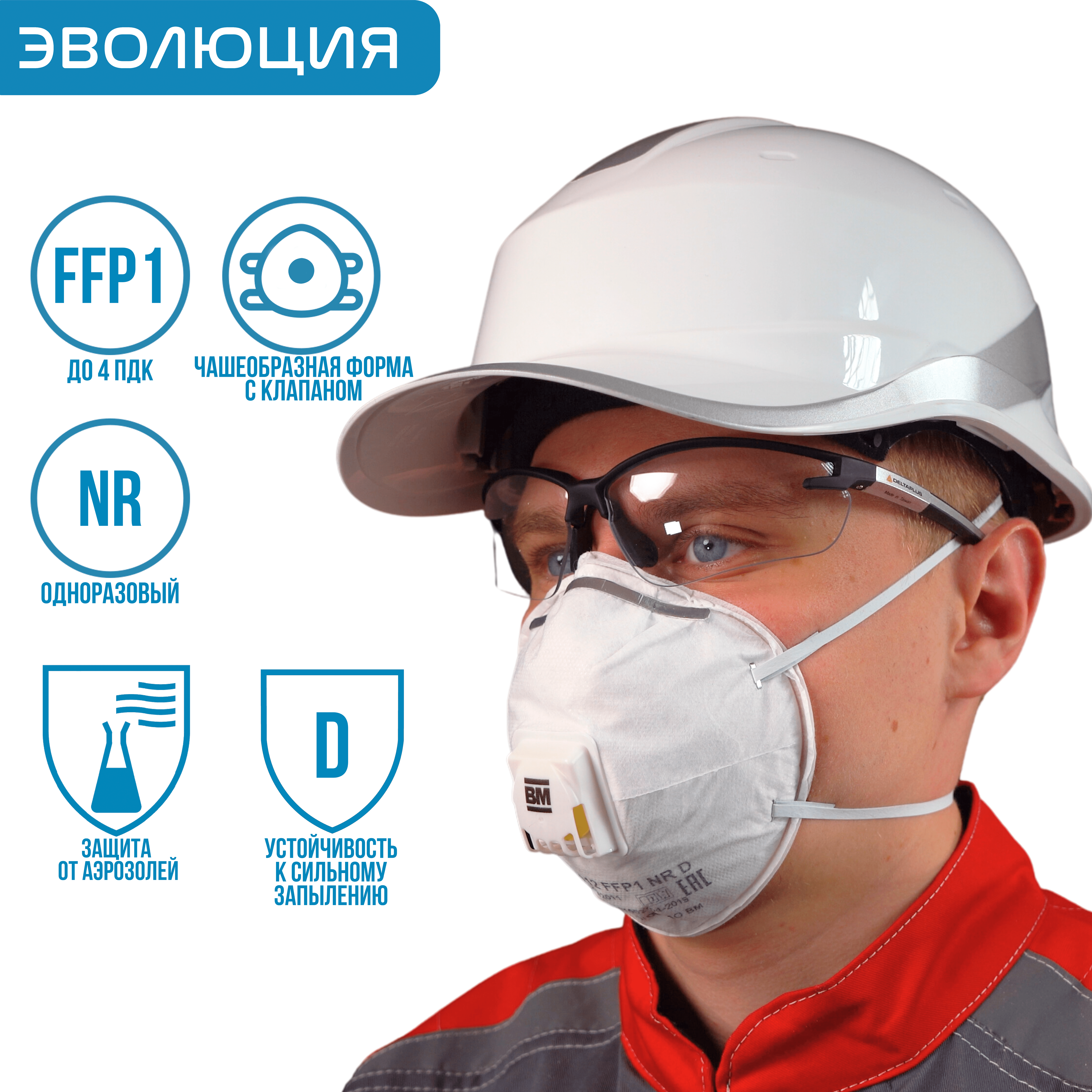Респиратор «ВМ 8112» (FFP1, с клапаном)