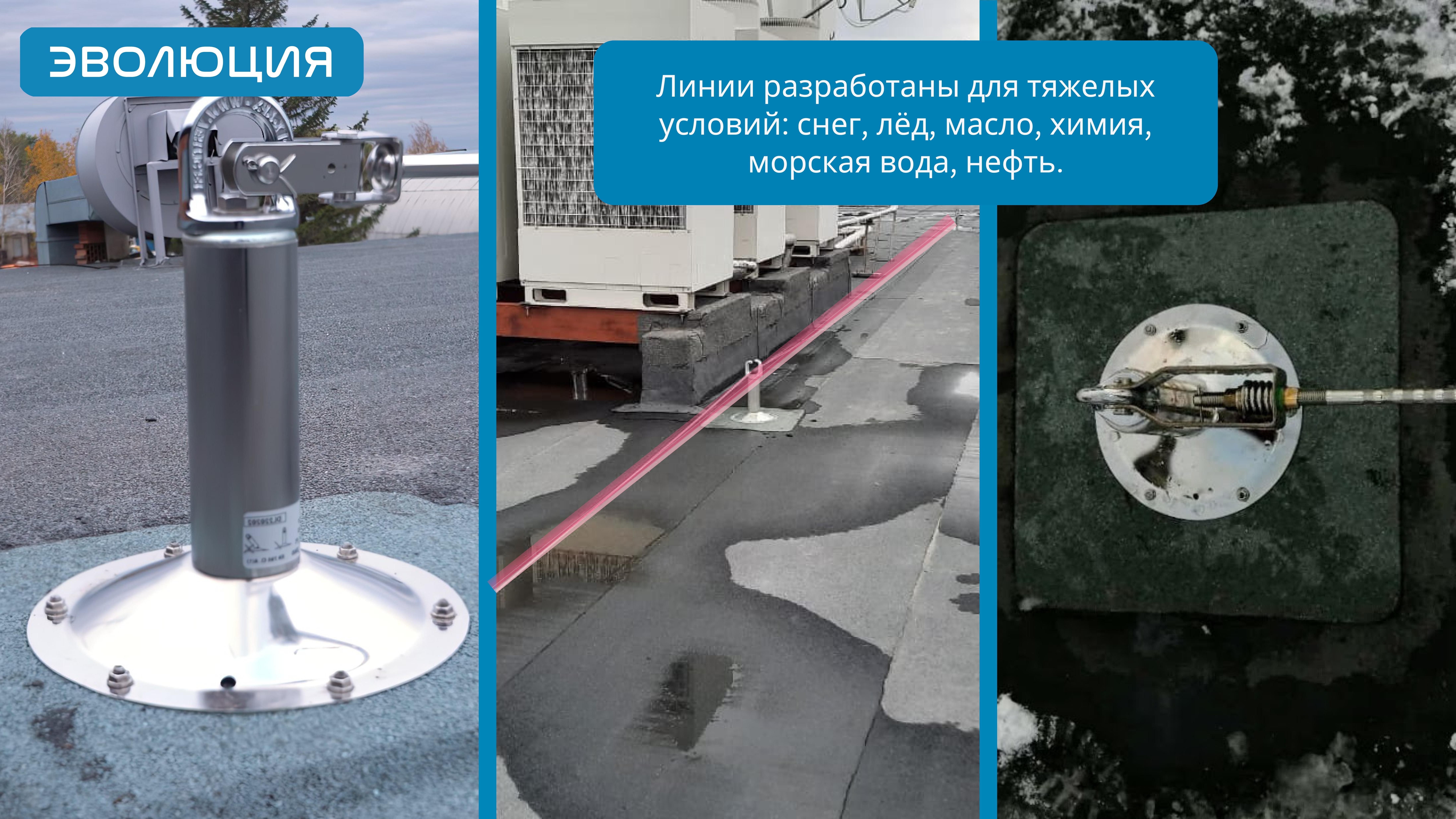 Бетонная кровля. Анкерные линии